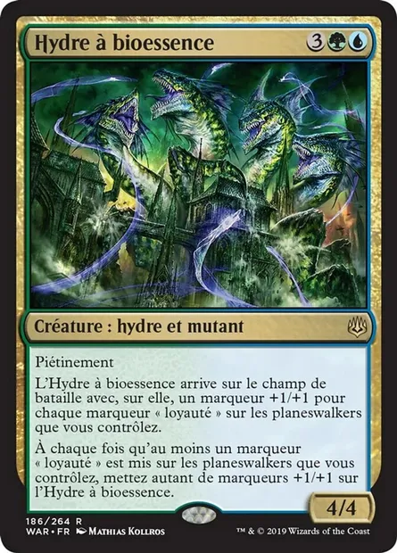 Hydre à bioessence, carte Magic WAR 186 — extension La guerre des Planeswalkers