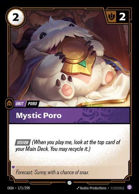 Mystic Poro, Riftbound card OGN 171 — Origins set