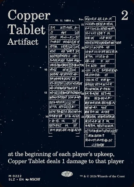 Copper Tablet, carte Magic SLZ 222 — extension The Zeta Set