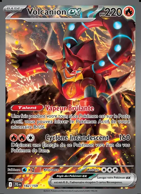 Volcanion-ex, carte Pokémon JTG 182 — extension Aventures Ensemble