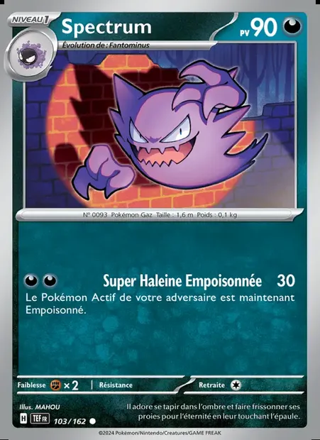Spectrum, carte Pokémon TEF 103 — extension Forces Temporelles