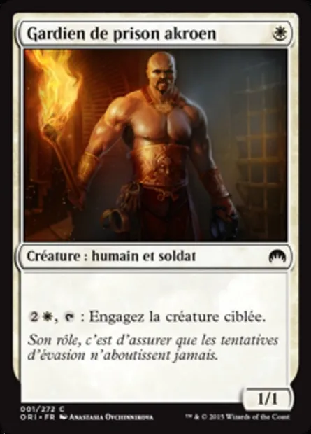 Gardien de prison akroen, carte Magic ORI 1 — extension Magic Origines