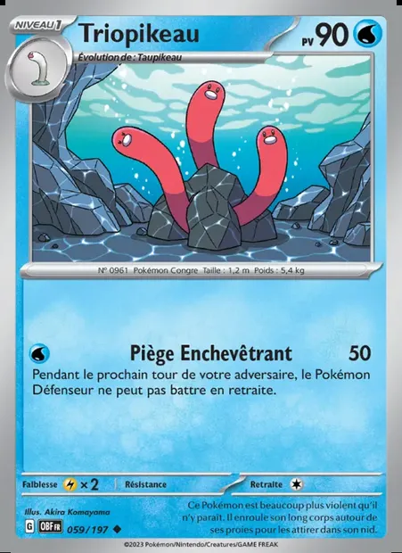 Triopikeau, carte Pokémon OBF 059 — extension Flammes Obsidiennes