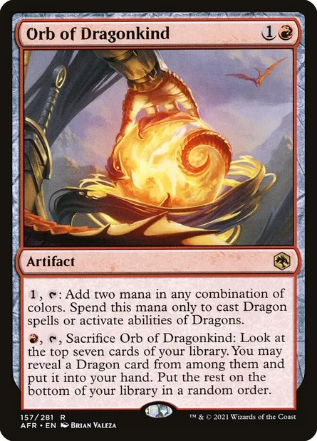 Orb of Dragonkind, Magic card AFR 157 — Adventures in the Forgotten Realms set