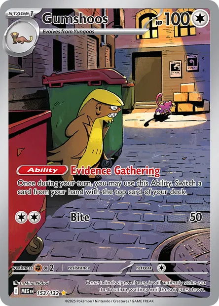 Gumshoos, Pokémon card MEG 153 — Mega Evolution set
