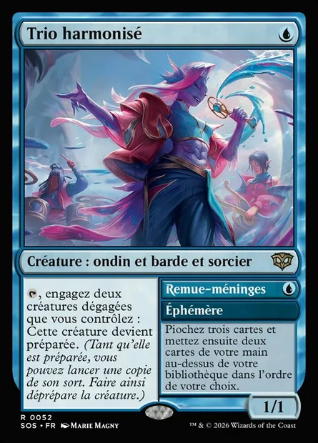 Trio harmonisé // Brainstorm, carte Magic SOS 52 — extension Secrets of Strixhaven