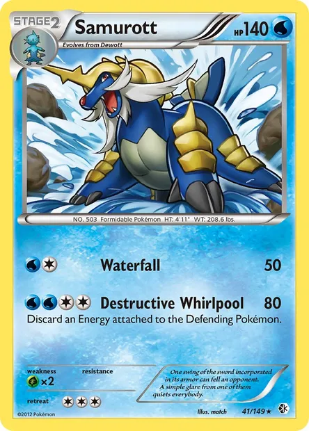 Samurott, Pokémon card BCR 41 — Boundaries Crossed set