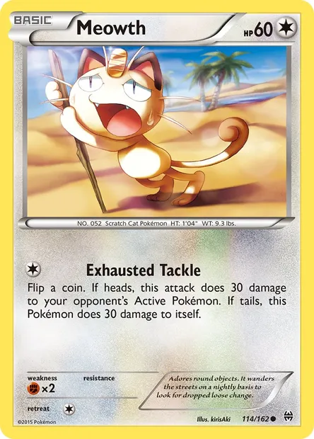 Meowth, Pokémon card BKT 114 — BREAKthrough set