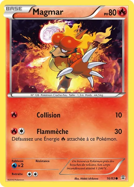 Magmar, carte Pokémon GEN 16 — extension Générations