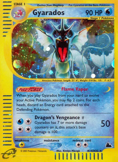 Léviator, carte Pokémon SK H10 — extension Skyridge