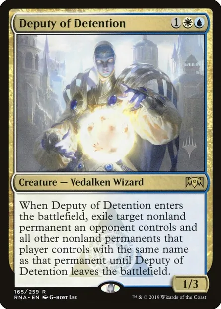 Deputy of Detention, Magic card PRNA 165p — Ravnica Allegiance Promos set