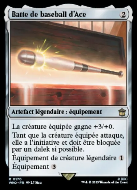 Batte de baseball d'Ace, carte Magic WHO 170 — extension Doctor Who