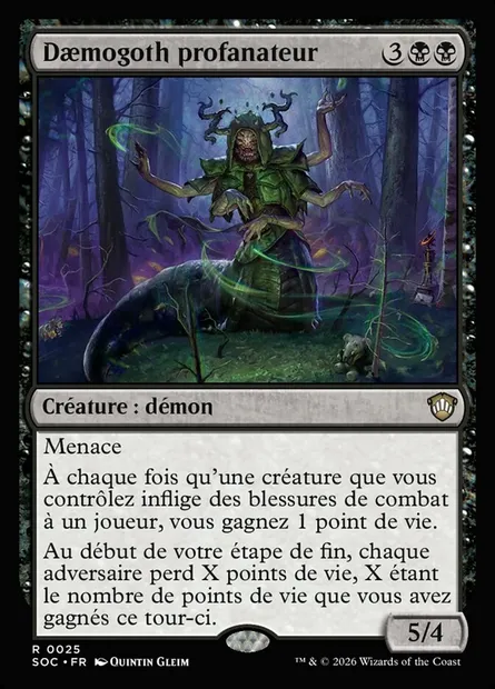 Dæmogoth profanateur, carte Magic SOC 25 — extension Secrets of Strixhaven Commander