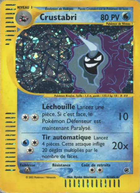Crustabri, carte Pokémon EX 8 — extension Expedition
