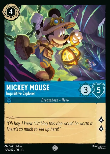 Mickey Mouse - Inquisitive Explorer, Disney Lorcana card CH13-155 — Attack of the Vine! set