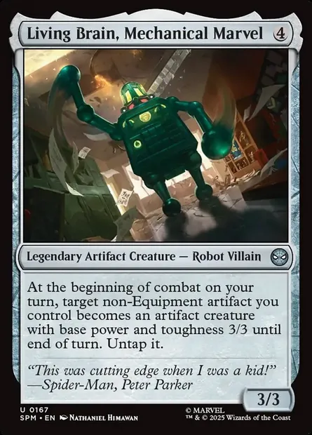 Living Brain, Mechanical Marvel, Magic card SPM 167 — Marvel's Spider-Man set