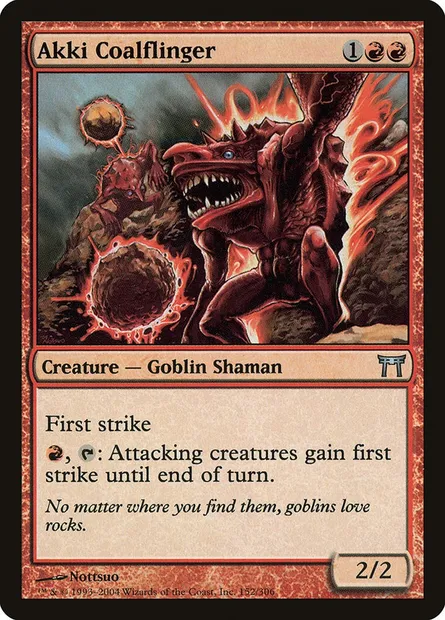 Akki Coalflinger, Magic card CHK 152 — Champions of Kamigawa set