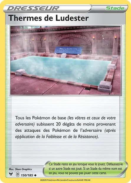 Thermes de Ludester, carte Pokémon VIV 150 — extension Voltage Éclatant