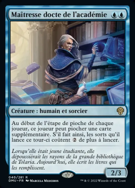 Maîtresse docte de l'académie, carte Magic DMU 40 — extension Dominaria Uni