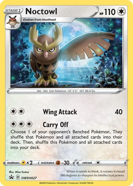 Noctowl, Pokémon card SWSH 027 — SWSH Black Star Promos set