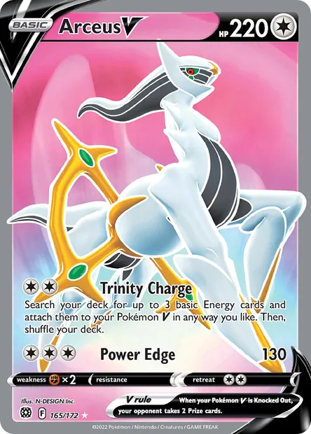 Arceus V, Pokémon card BRS 165 — Brilliant Stars set