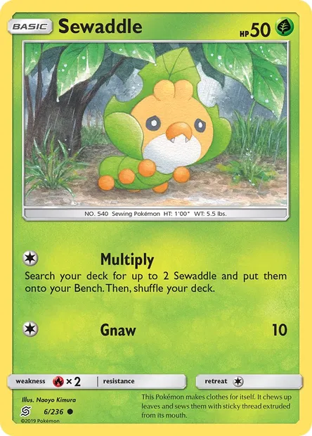 Sewaddle, Pokémon card UNM 6 — Unified Minds set