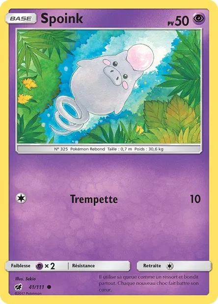 Spoink, carte Pokémon CIN 41 — extension Invasion Carmin