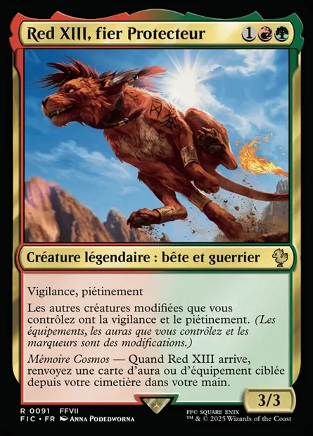 Red XIII, fier protecteur, carte Magic FIC 91 — extension Final Fantasy Commander
