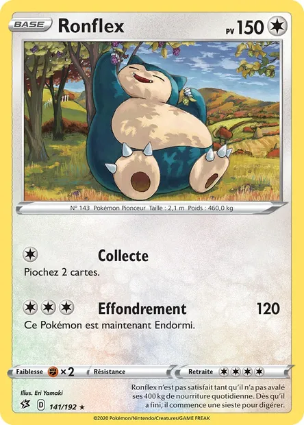 Ronflex, carte Pokémon RCL 141 — extension Clash des Rebelles