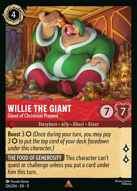 Willie the Giant - Ghost of Christmas Present, Disney Lorcana card CH11-126 — Winterspell set
