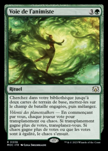 Voie de l'animiste, carte Magic MOC 38 — extension March of the Machine Commander