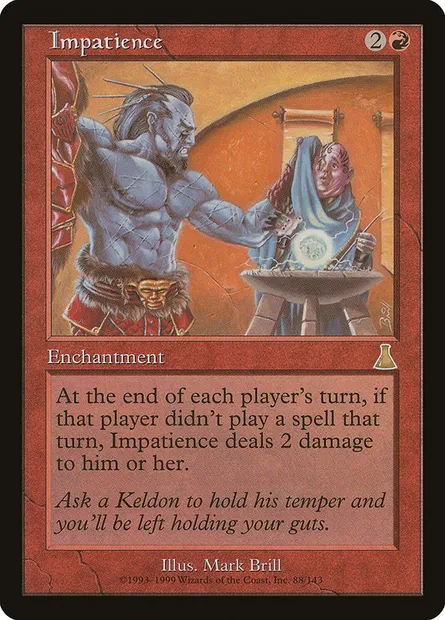 Impatience, carte Magic UDS 88 — extension Destinée d'Urza