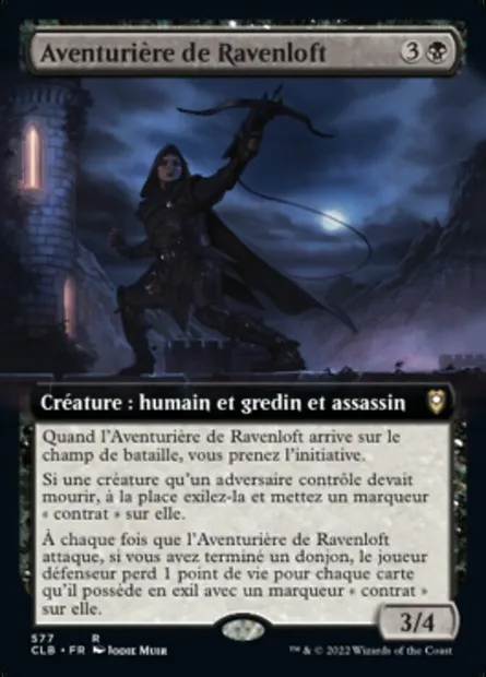 Aventurière de Ravenloft, carte Magic CLB 577 — extension Commander Légendes : la bataille de la Porte de Baldur