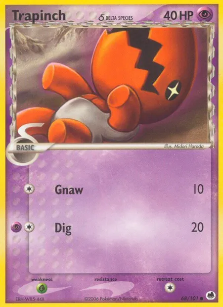 Trapinch δ, Pokémon card DF 68 — Dragon Frontiers set