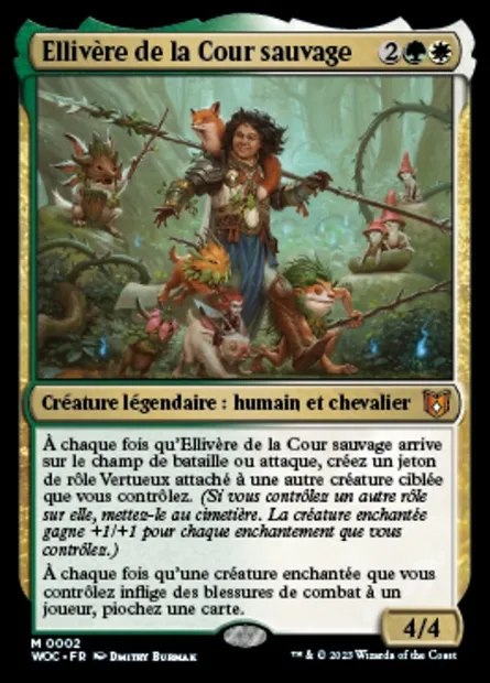 Ellivère de la Cour sauvage, carte Magic WOC 2 — extension Wilds of Eldraine Commander