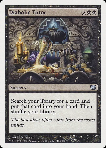 Diabolic Tutor, Magic card 9ED 125 — Ninth Edition set