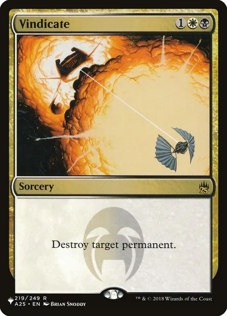 Vindicate, Magic card PLST A25-219 — The List set
