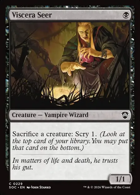 Viscera Seer, Magic card SOC 229 — Secrets of Strixhaven Commander set