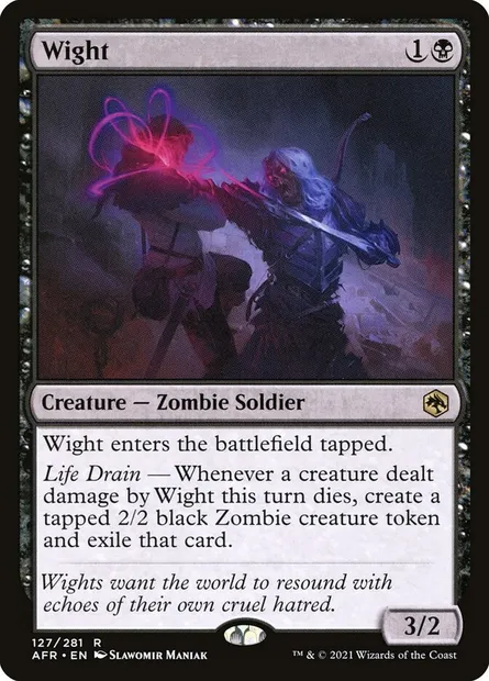 Wight, Magic card AFR 127 — Adventures in the Forgotten Realms set
