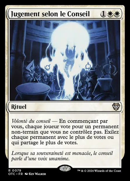 Jugement selon le Conseil, carte Magic OTC 79 — extension Outlaws of Thunder Junction Commander