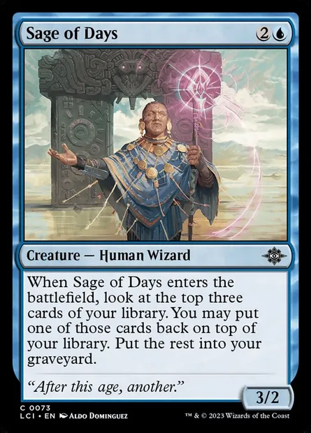 Sage of Days, Magic card LCI 73 — The Lost Caverns of Ixalan set