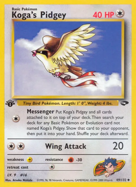 Koga's Pidgey, Pokémon card GC 49 — Gym Challenge set