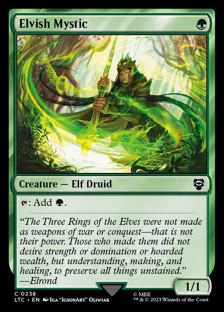 Elvish Mystic, Magic card LTC 238 — Tales of Middle-earth Commander set