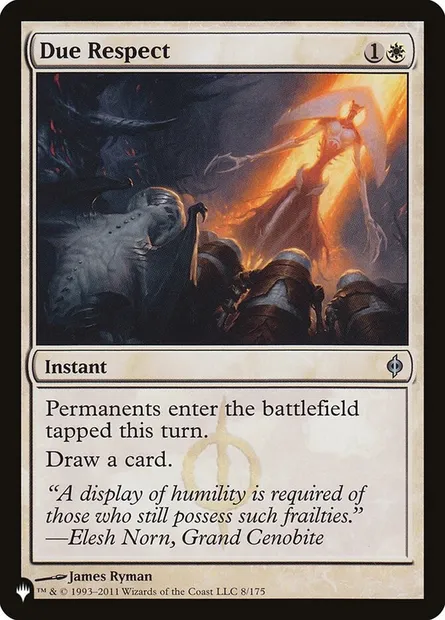 Due Respect, Magic card PLST NPH-8 — The List set
