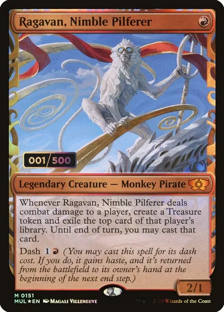 Ragavan, Nimble Pilferer, Magic card MUL 151z — Multiverse Legends set