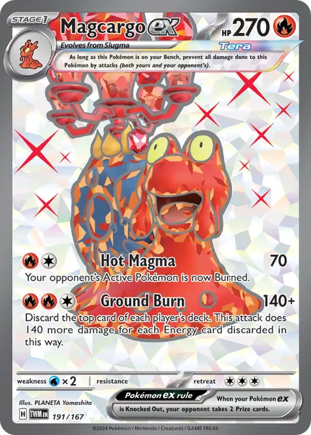 Magcargo ex, Pokémon card TWM 191 — Twilight Masquerade set