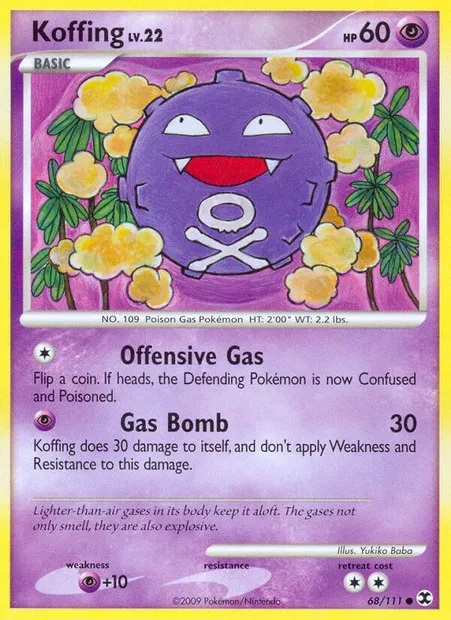 Koffing, Pokémon card RR 68 — Rising Rivals set