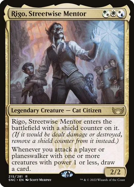 Rigo, Streetwise Mentor, Magic card PSNC 215p — Streets of New Capenna Promos set