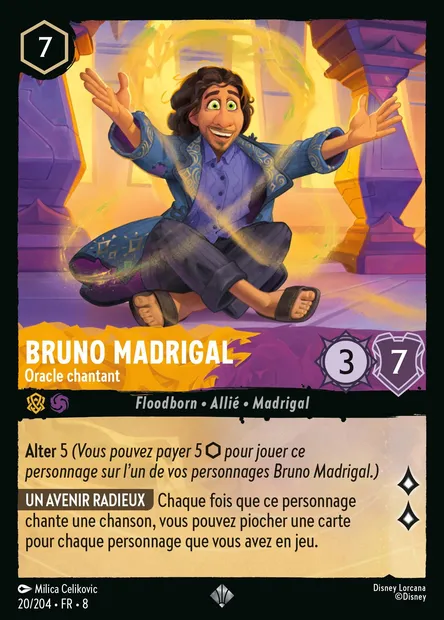 Bruno Madrigal - Oracle chantant, carte Disney Lorcana CH8-020 — extension Le Règne de Jafar