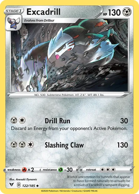 Excadrill, Pokémon card VIV 122 — Vivid Voltage set